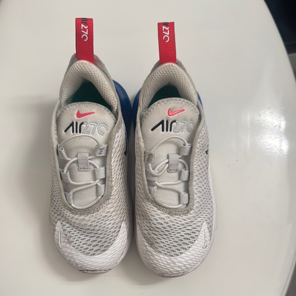 Nike White and Blue Sneakers with Breathable Mesh
